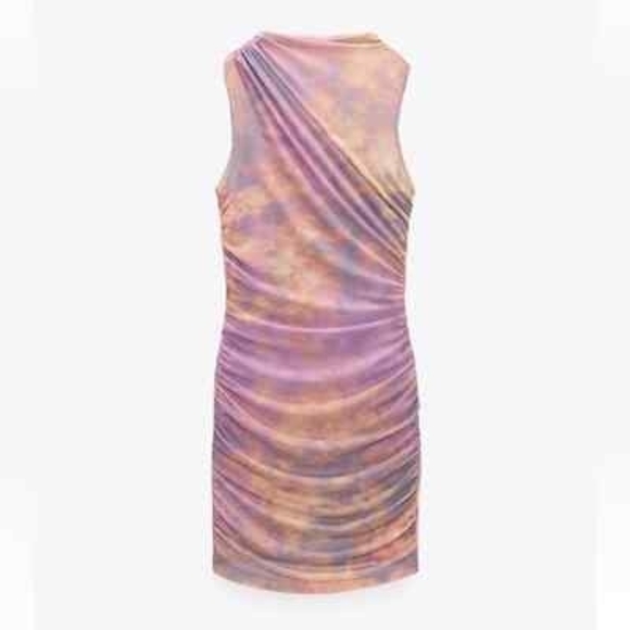 Zara Women's Pink and Orange Dress - Picture 4 of 9